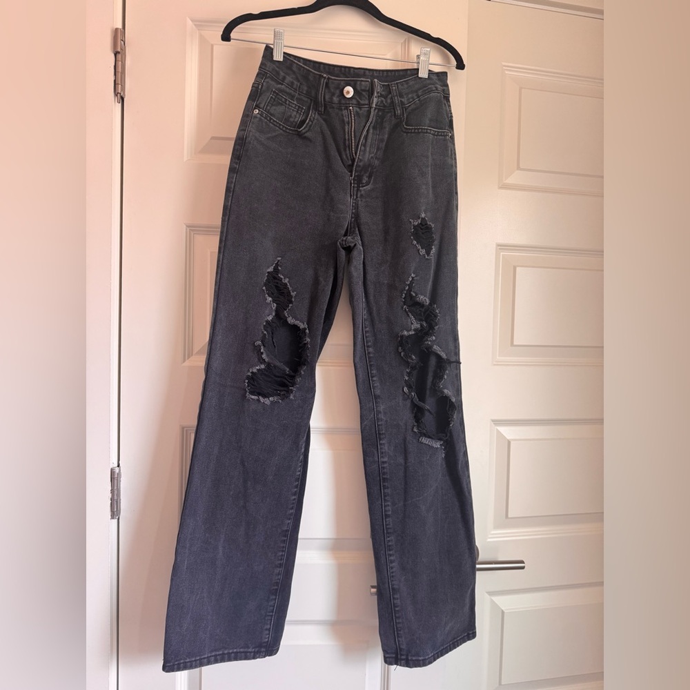 Distressed Black Jeans